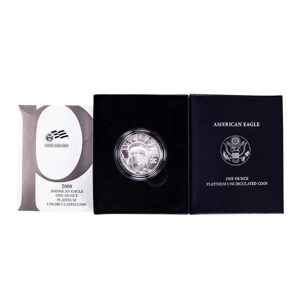 2008-W $100 Burnished Platinum American Eagle Coin with Box & COA