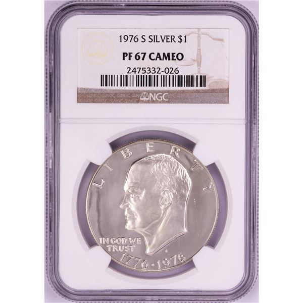 1976-S $1 Proof Eisenhower Silver Dollar Coin NGC PF67 Cameo