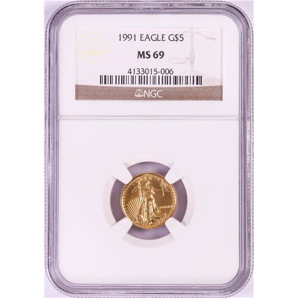 1991 $5 American Gold Eagle Coin NGC MS69