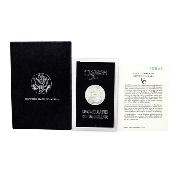 1883-CC $1 Morgan Silver Dollar Coin GSA Hoard Uncirculated w/Box & COA