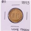 Image 1 : 1853 $5 Liberty Head Half Eagle Love Token Coin