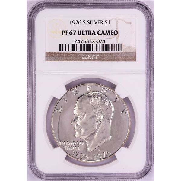 1976-S $1 Proof Eisenhower Silver Dollar Coin NGC PF67 Ultra Cameo