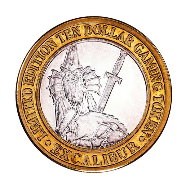 .999 Silver Excalibur Las Vegas, Nevada $10 Casino Limited Edition Gaming Token