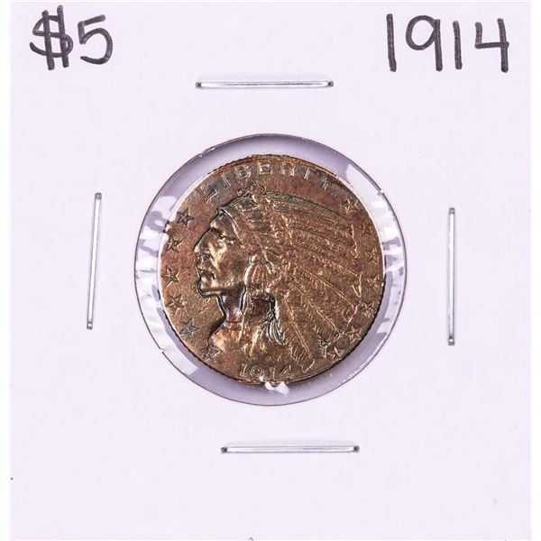 1914 $5 Indian Head Half Eagle Gold Coin