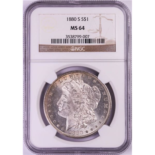 1880-S $1 Morgan Silver Dollar Coin NGC MS64