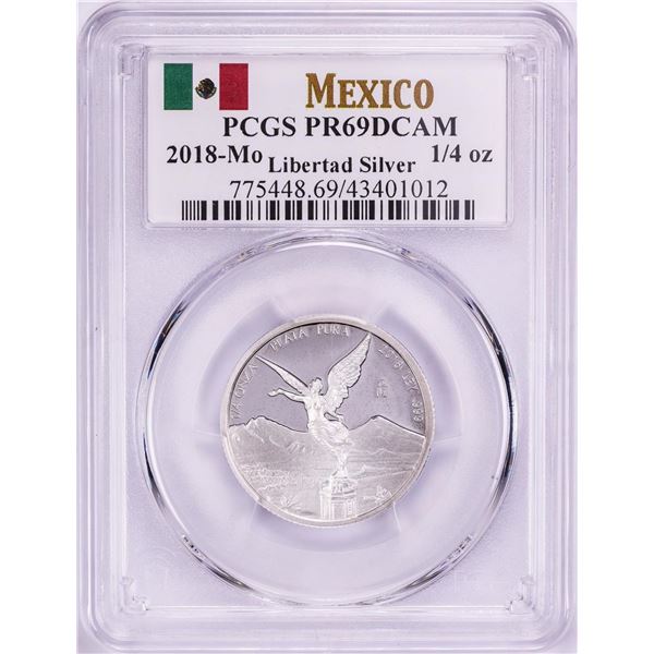 2018-Mo Mexico Proof 1/4 oz Silver Libertad Coin PCGS PR69DCAM
