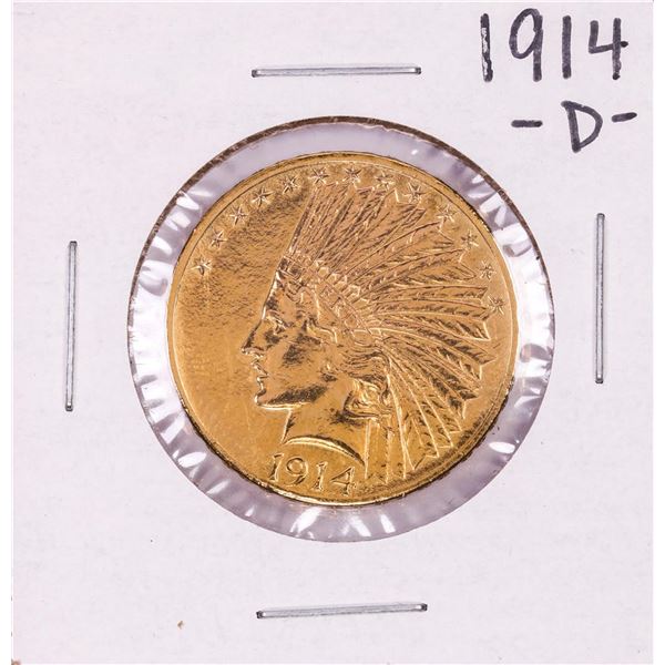 1914-D $10 Indian Head Eagle Gold Coin