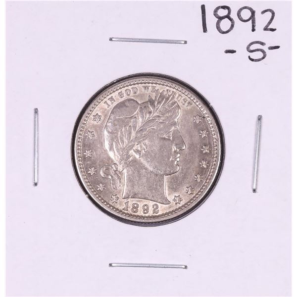 1892-S Barber Quarter Coin