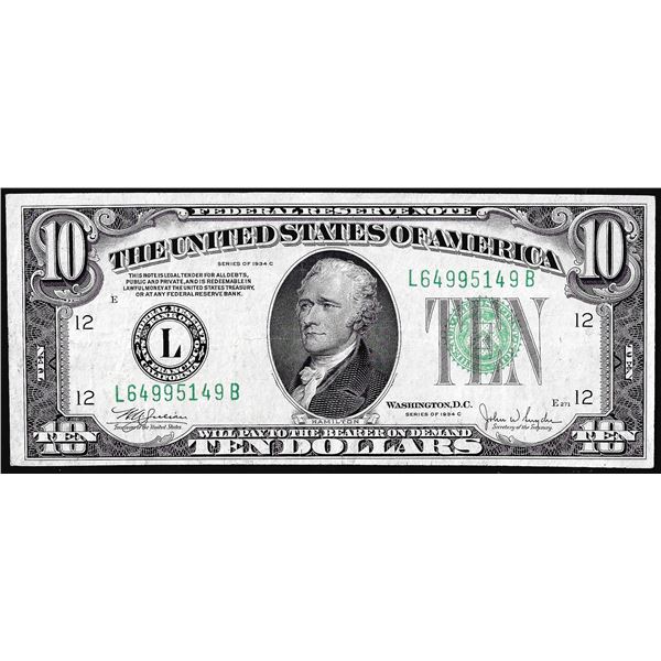 1934C $10 Federal Reserve Note San Francisco