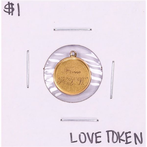 $1 Gold Dollar Love Token Coin Pendant
