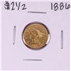 Image 1 : 1886 $2 1/2 Liberty Head Quarter Eagle Gold Coin
