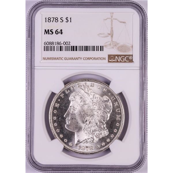 1878-S $1 Morgan Silver Dollar Coin NGC MS64