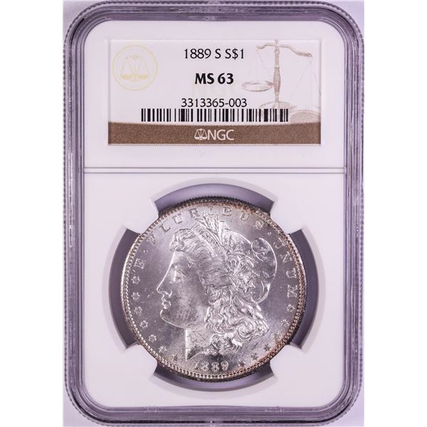 1889-S $1 Morgan Silver Dollar Coin NGC MS63