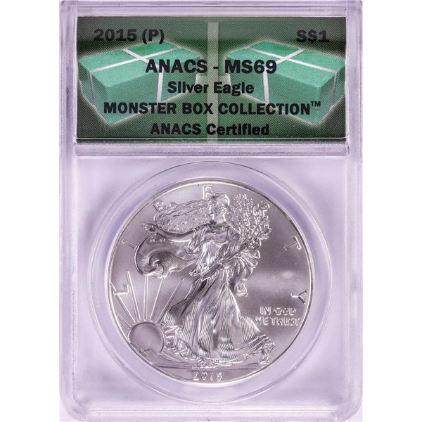 2015 (P) $1 American Silver Eagle Coin ANACS MS69