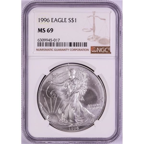 1996 $1 American Silver Eagle Coin NGC MS69
