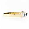 Image 5 : Estate 14K Two Tone Gold 1.15 ctw Square Channel Set Sapphire & Diamond Band Rin