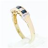 Image 8 : Estate 14K Two Tone Gold 1.15 ctw Square Channel Set Sapphire & Diamond Band Rin