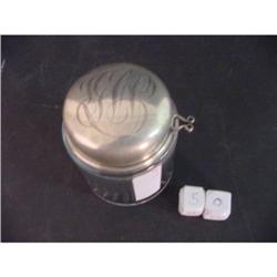 Cut Glass & Sterling Dresser Jar
