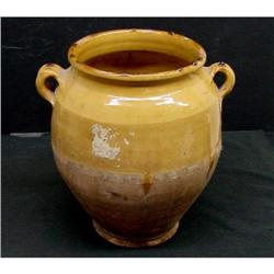 French Pottery Urn Mustard Glaze