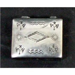 American Indian Silver Pill Box