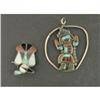 Image 1 : Turquoise Indian Pin & Pendant 1970s