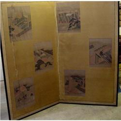 Oriental Panel Screen Watercolor