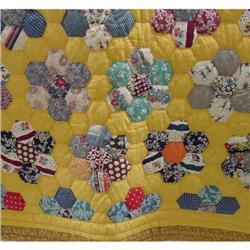 Snowball Variation Mustard Quilt