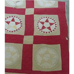 Red White & Cream Star Quilt