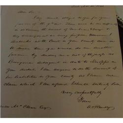 Moses McLean 1841 Gettysburg Letter