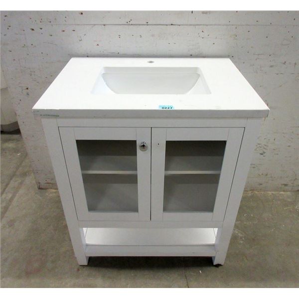 Glass Door Vanity with Sink - Store Return