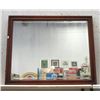 Image 1 : Vintage Oak Framed Wall Mirror - 33" x 27"