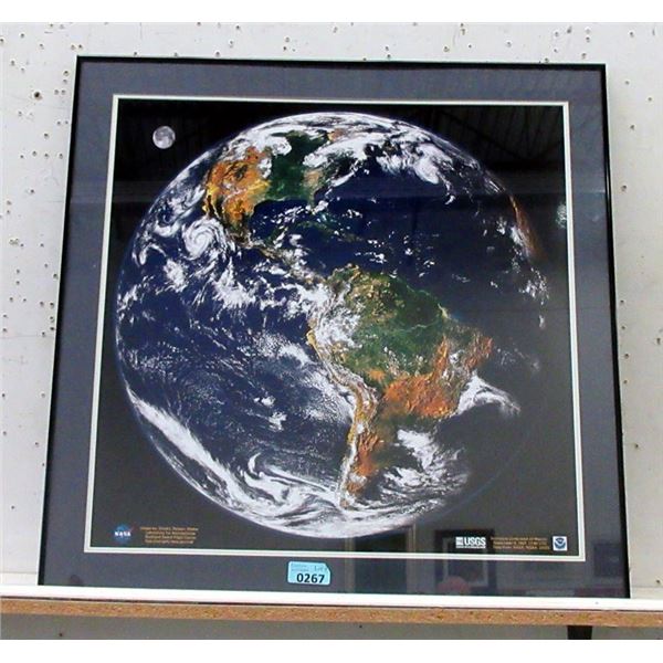 1997 Framed NASA Hurricane Linda Print - 28" x