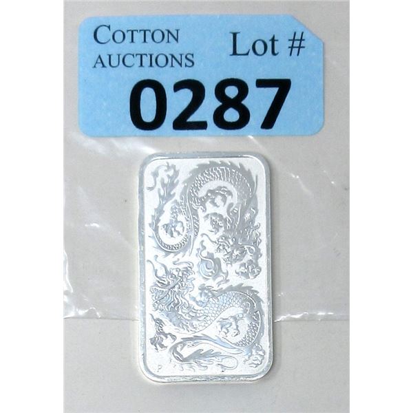 1 Oz .9999 Silver 2020 Double Dragon Bar