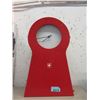 Image 1 : Red Metal Wall Clock with 1 Interior Shelf