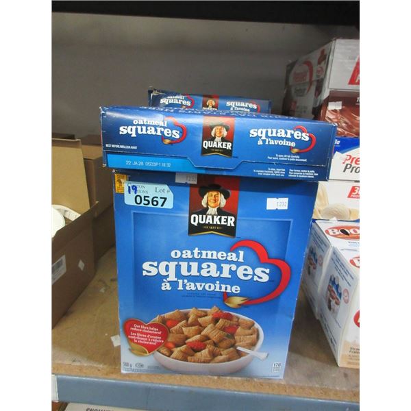 19 x 500 g Boxes of Oatmeal Squares Cereal