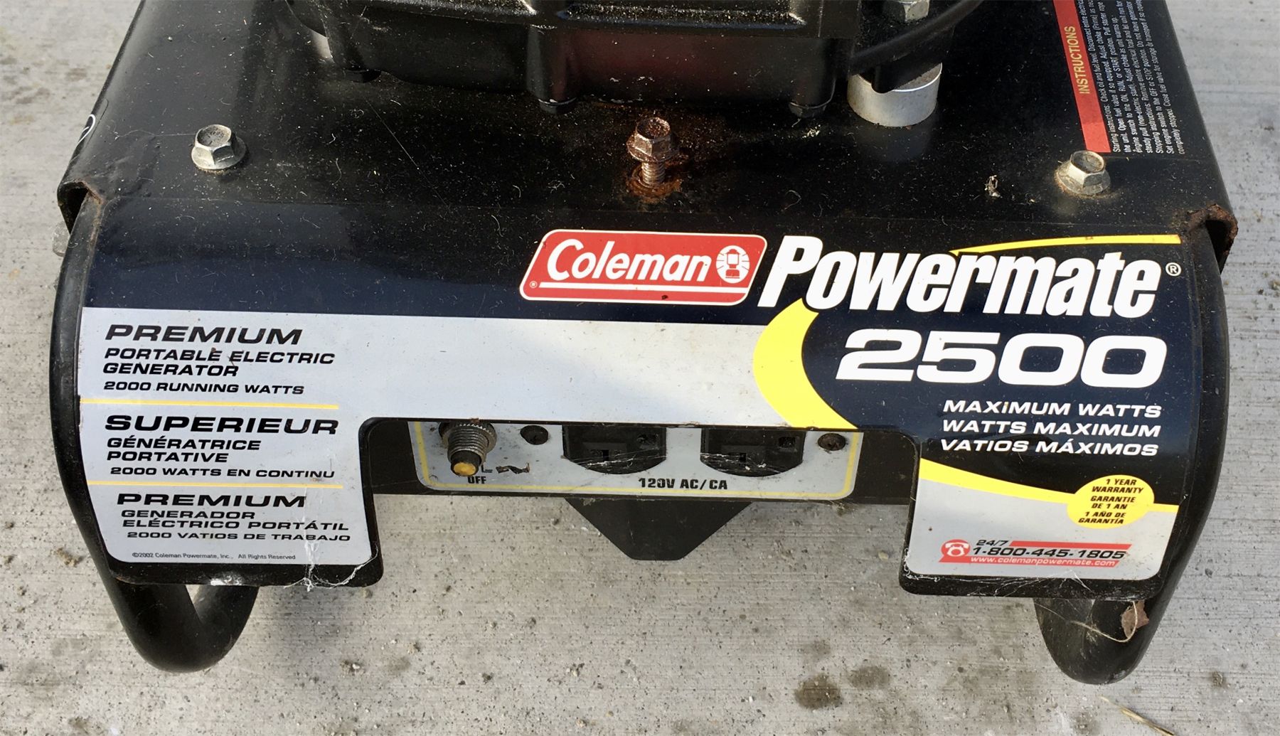 COLEMAN POWERMATE 2500 PREMIUM PORTABLE GENERATOR - GAS