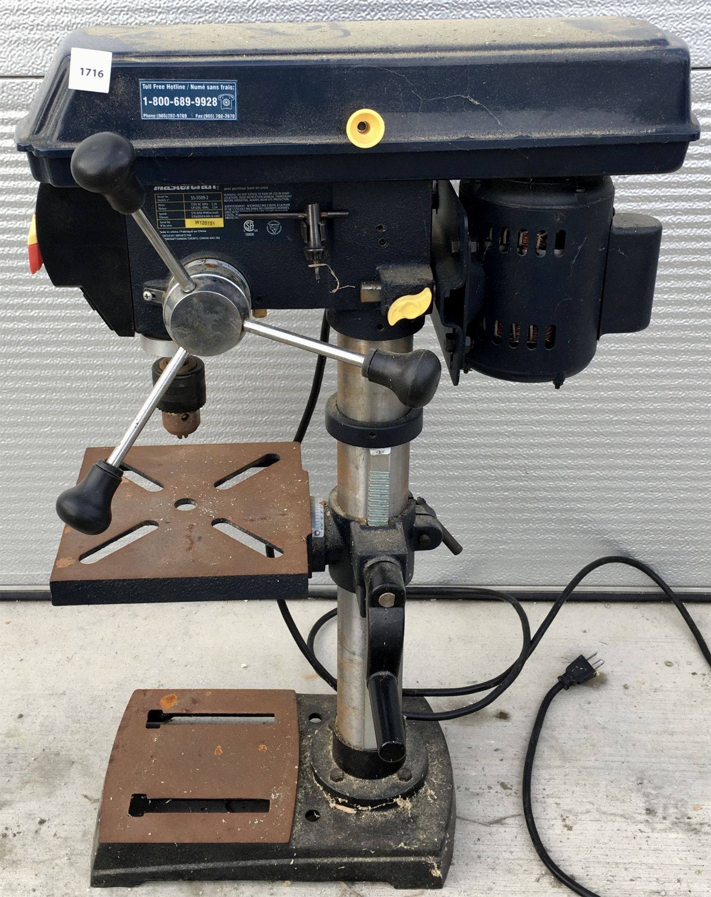 MASTERCRAFT TABLETOP DRILL PRESS MODEL 55-5509-2