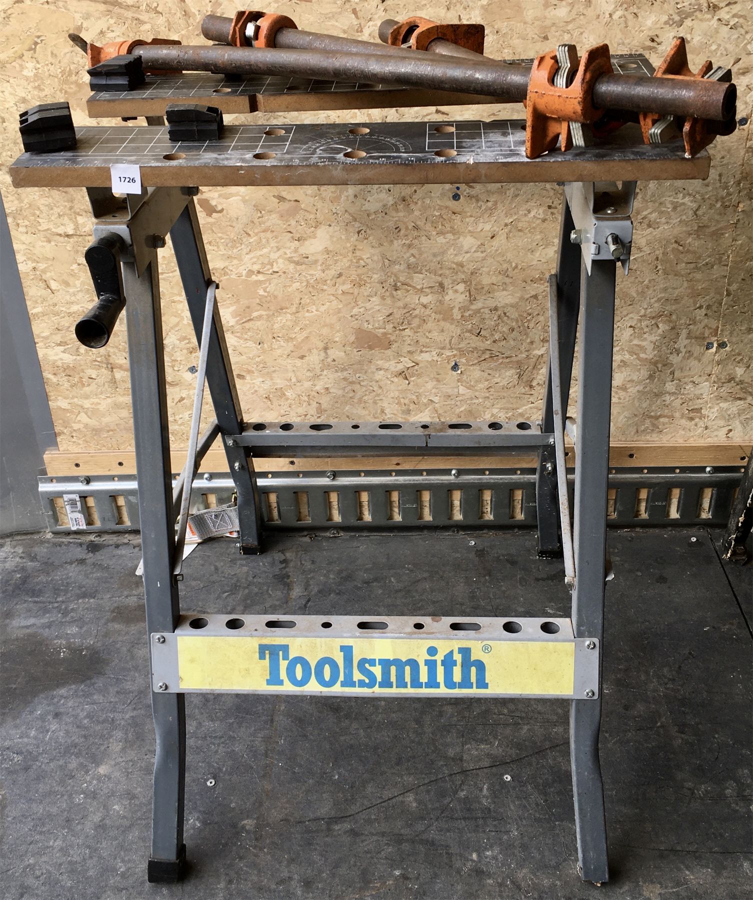 TOOLSMITH FOLDING WORKBENCH W/ 3X POLE CLAMPS