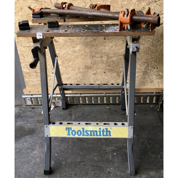 TOOLSMITH FOLDING WORKBENCH W/ 3X POLE CLAMPS