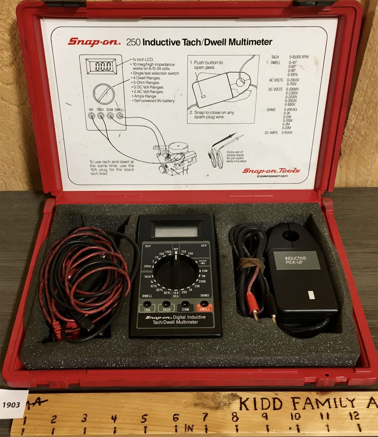 SNAP-ON DIGITAL INDUCTIVE TACH/DWELL MULTIMETER