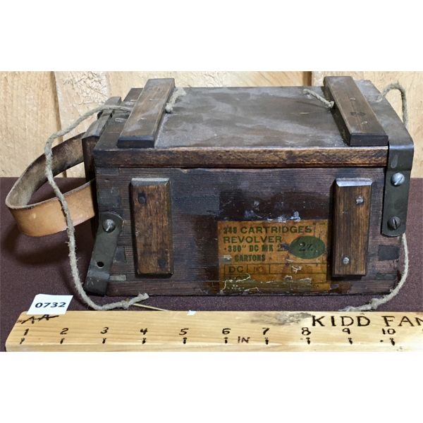 Candian Rifle Bullets Box CANADIAN ISSUE 380 REV AMMO BOX - Kidd Family Auctions