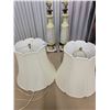 Image 1 : Two Marble Based Porcelain Lamps with Lamp Shades