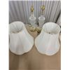 Image 1 : Two Glass Lamps with Lamp Shades