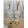 Image 3 : Two Glass Lamps with Lamp Shades