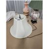 Image 2 : Porcelain Floral Lamp with Green Shade & Pink & Gold with White Shade