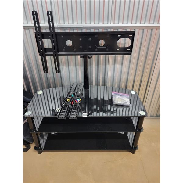 Glass Top TV Stand With Mount 43.5"W x 20.5"D 22.5"H