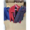 Image 1 : Novelti Red Jacket (16) - Blue Zip up (16) - Plaid Button up (12) - London Fog Red Jacket & Scarf XL