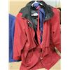 Image 4 : Novelti Red Jacket (16) - Blue Zip up (16) - Plaid Button up (12) - London Fog Red Jacket & Scarf XL