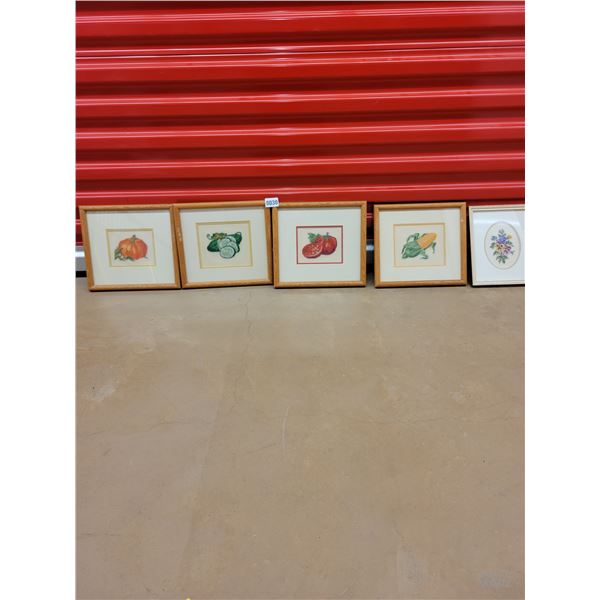 Five Small Framed Needlepoint Wall Hangings