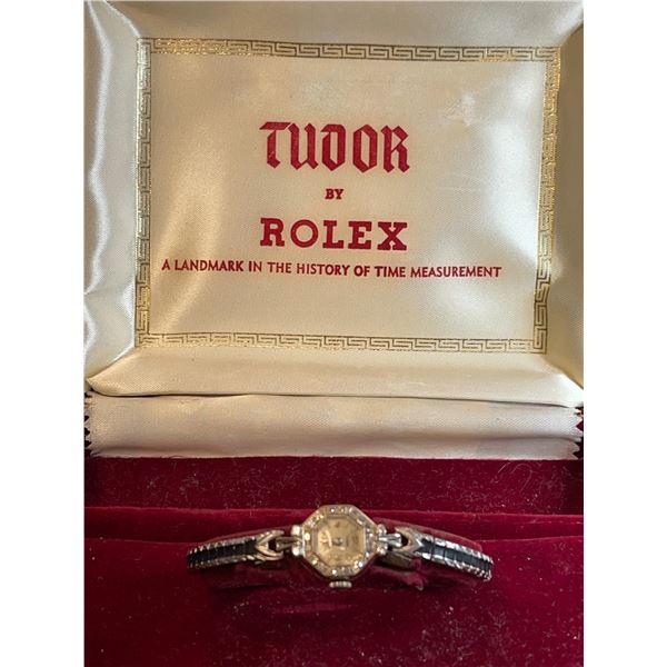 14K Rolex Tudor Ladies Diamond Watch Serviced 2012